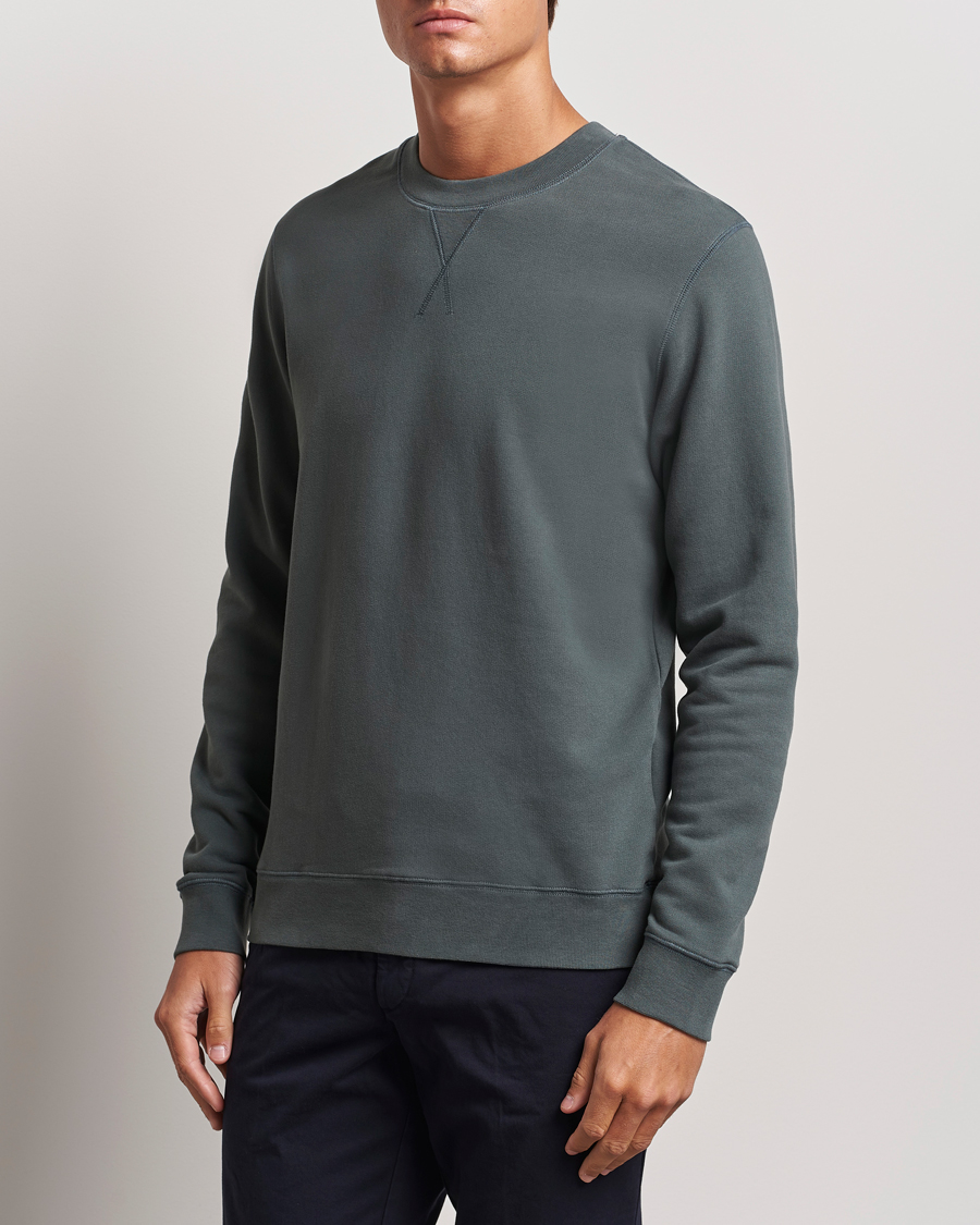 Herr | Tröjor | Sunspel | Loopback Sweatshirt Drill Green