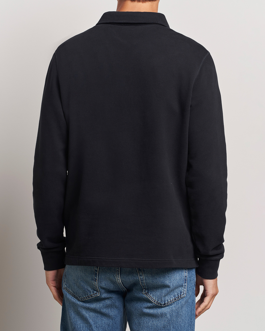Herr | Tröjor | Sunspel | Zip Loopback Sweatshirt Polo Black
