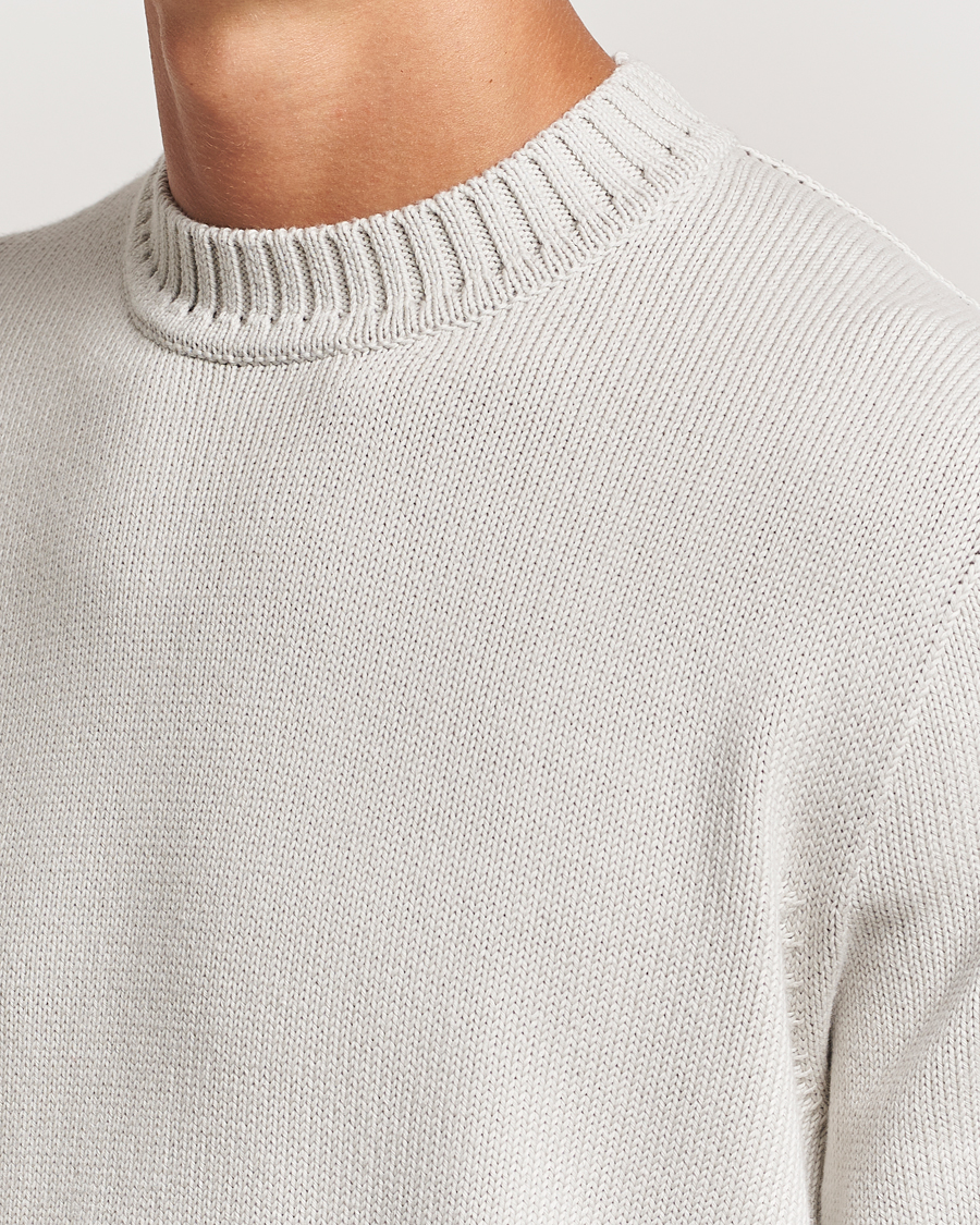 Herr | Tröjor | Sunspel | Mid Weight Cotton Crew Putty