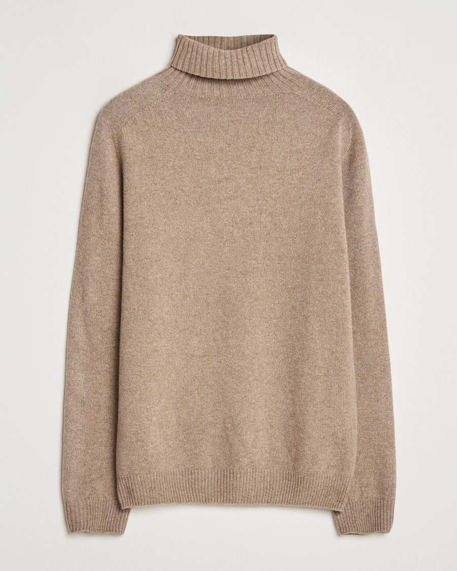 Herr | Tröjor | Sunspel | Lambswool Poloshirt Sandstone