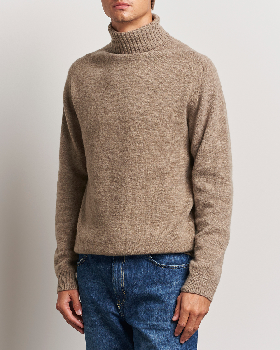Herr | Tröjor | Sunspel | Lambswool Poloshirt Sandstone