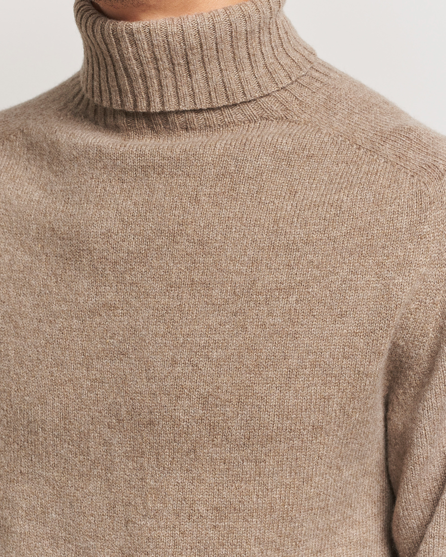 Herr | Tröjor | Sunspel | Lambswool Poloshirt Sandstone