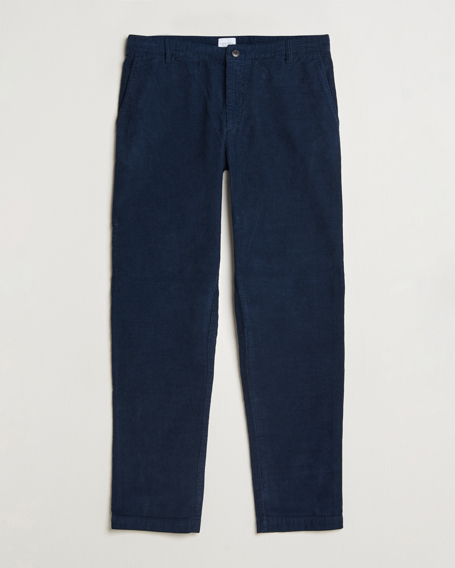 Herr | Byxor | Sunspel | Corduroy Chore Trousers Navy
