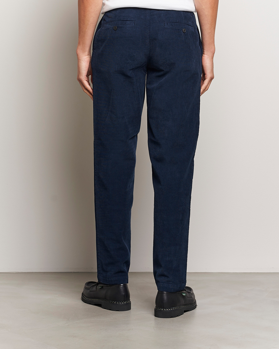 Herr | Byxor | Sunspel | Corduroy Chore Trousers Navy