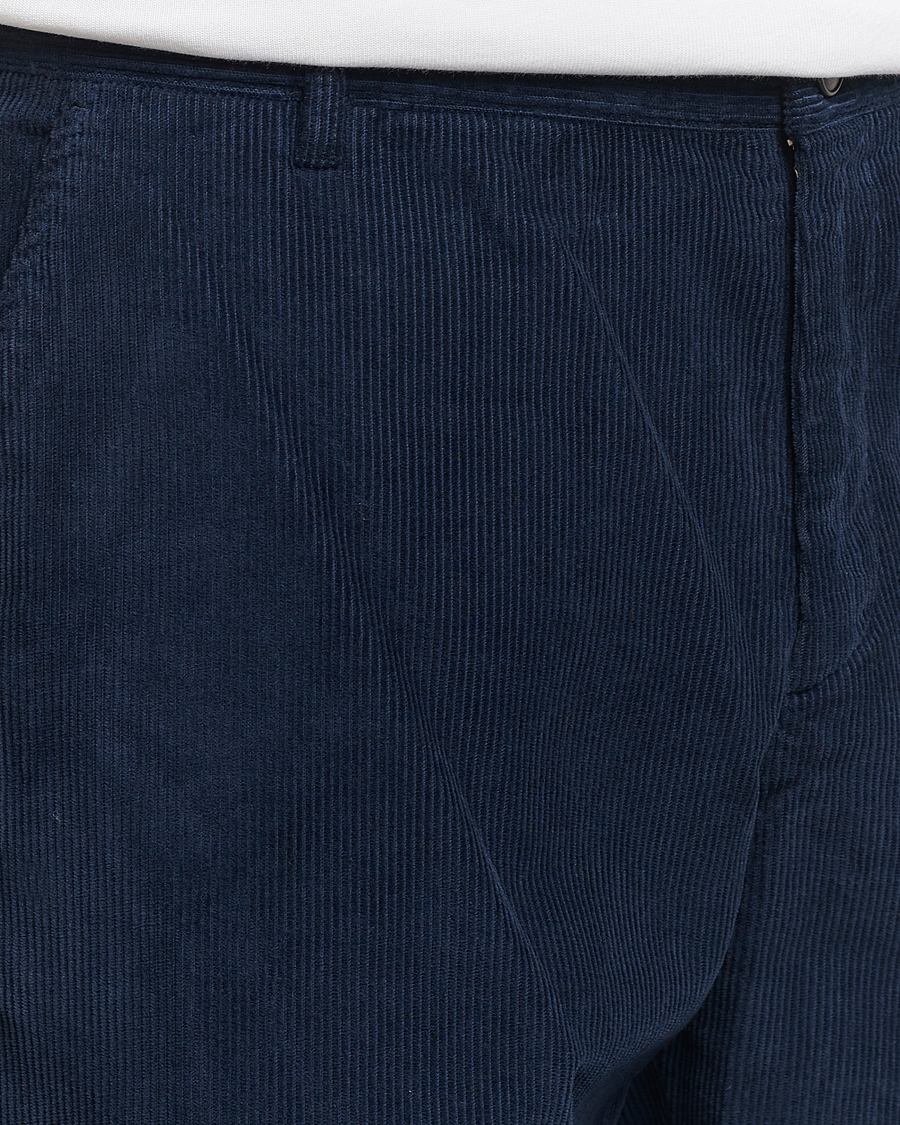 Herr | Byxor | Sunspel | Corduroy Chore Trousers Navy
