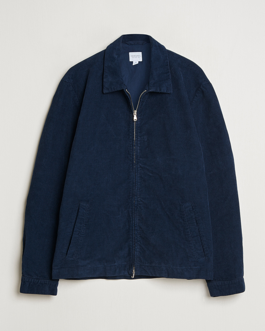 Herr | Jackor | Sunspel | Corduroy Harrington Jacket Navy