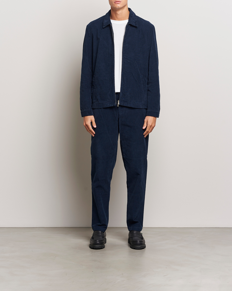 Herr | Jackor | Sunspel | Corduroy Harrington Jacket Navy