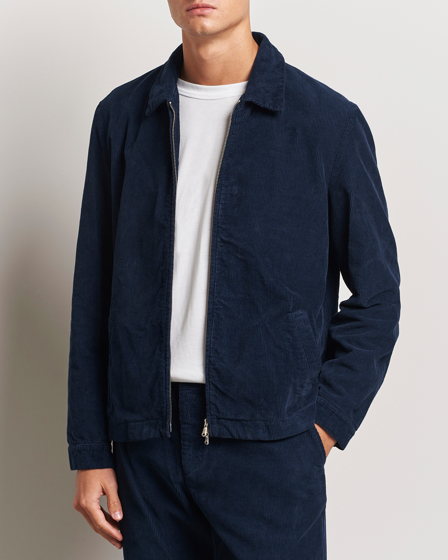 Herr | Jackor | Sunspel | Corduroy Harrington Jacket Navy