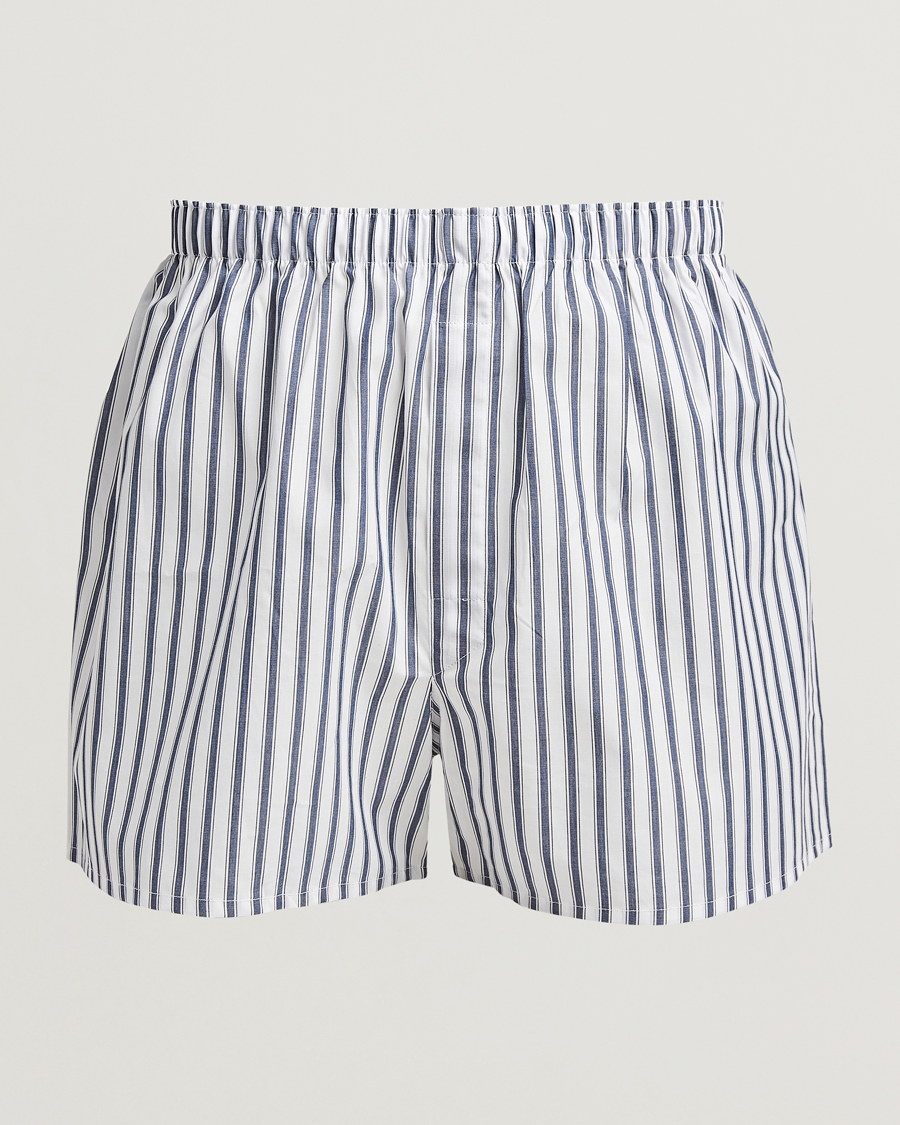Herr | Underkläder | Sunspel | Cotton Stripe Boxer Broken Bar Stripe