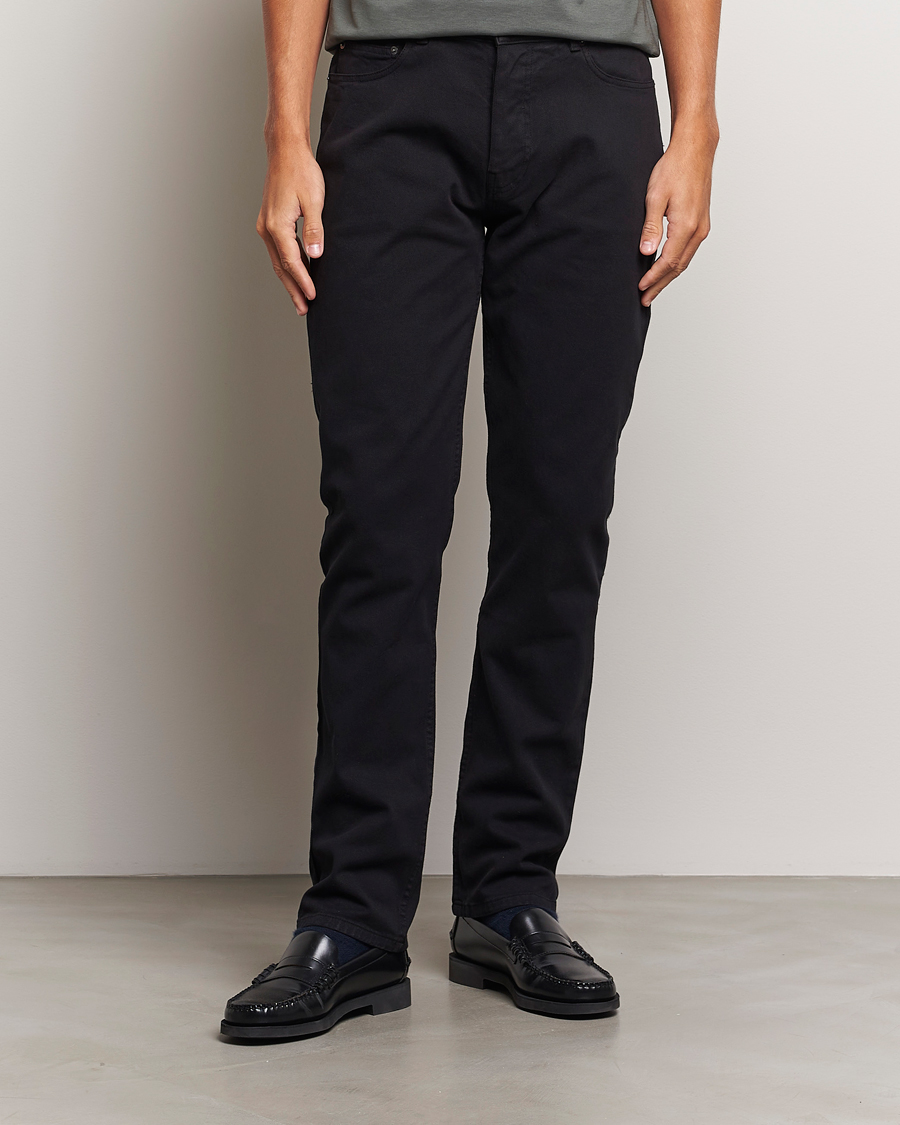 Herr | Byxor | Sunspel | Five Pocket Cotton Twill Trousers Black