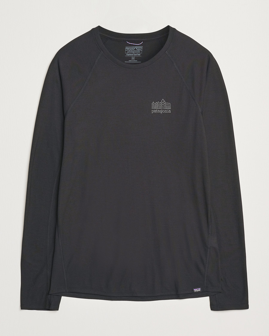 Herr | T-Shirts | Patagonia | Long Sleeve Cap Cool Trail Graphic Shirt Black