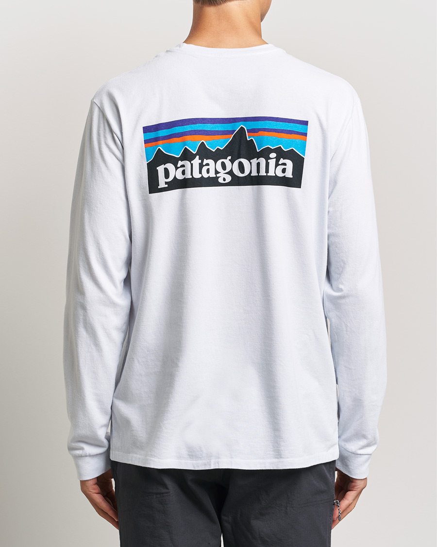 Herr | T-Shirts | Patagonia | P-6 Logo Responsibili LS T-Shirt White