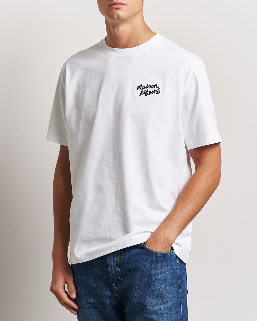 Herr | T-Shirts | Maison Kitsuné | Mini Handwriting T-shirt White