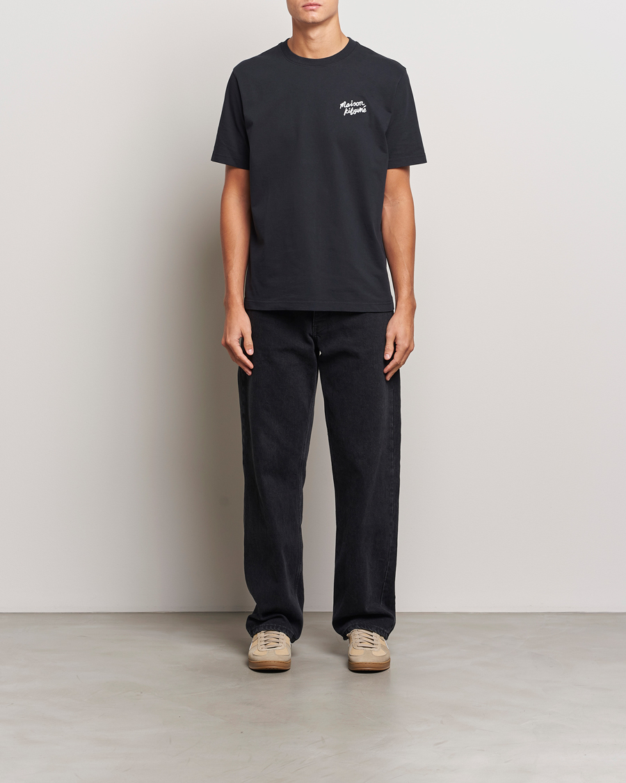 Herr | T-Shirts | Maison Kitsuné | Mini Handwriting T-shirt Black