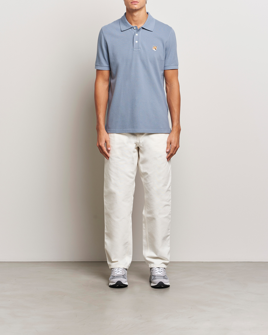 Herr | Pikéer | Maison Kitsuné | Fox Head Polo Moonlight Blue
