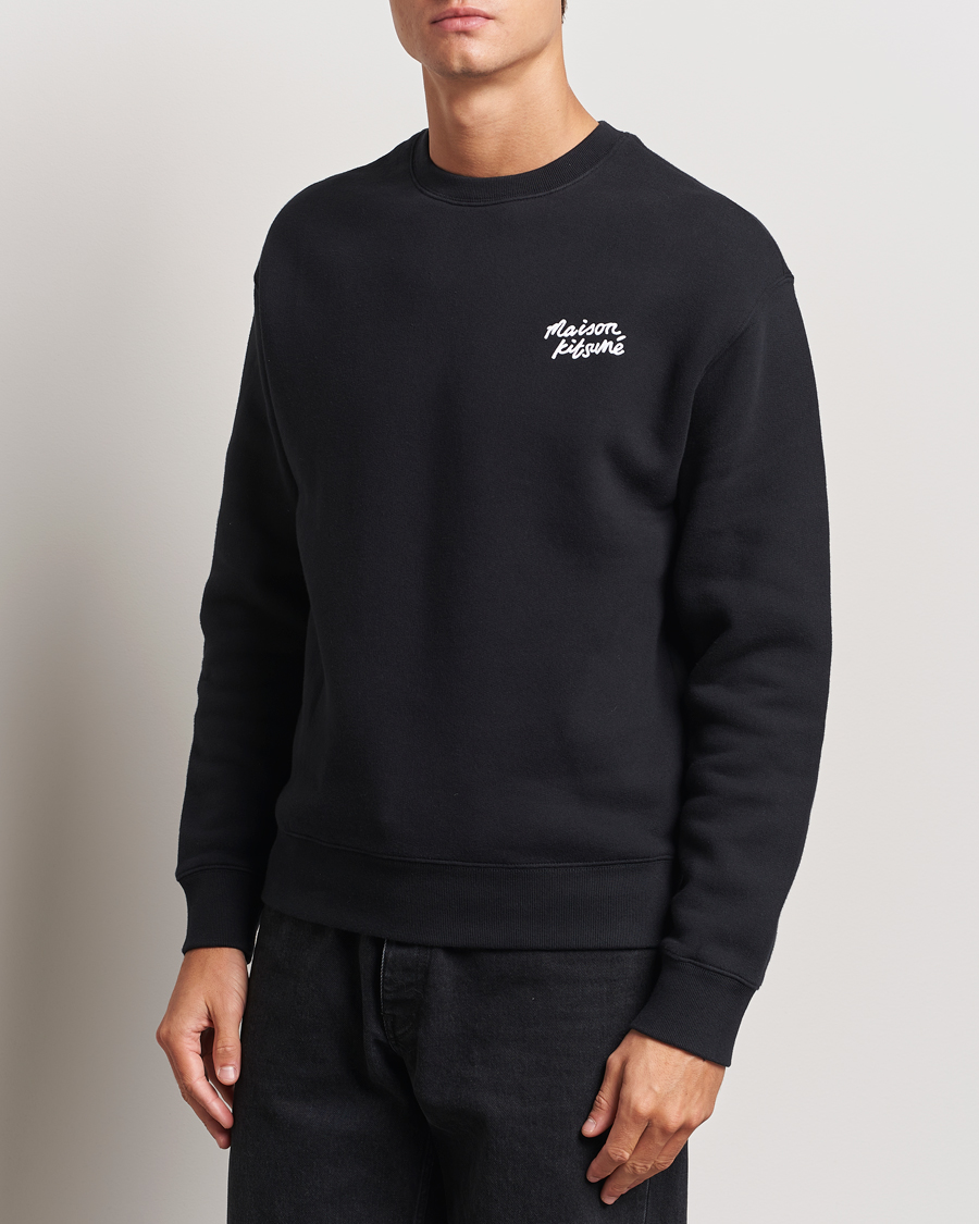 Herr | Tröjor | Maison Kitsuné | Mini Handwriting Sweatshirt Black
