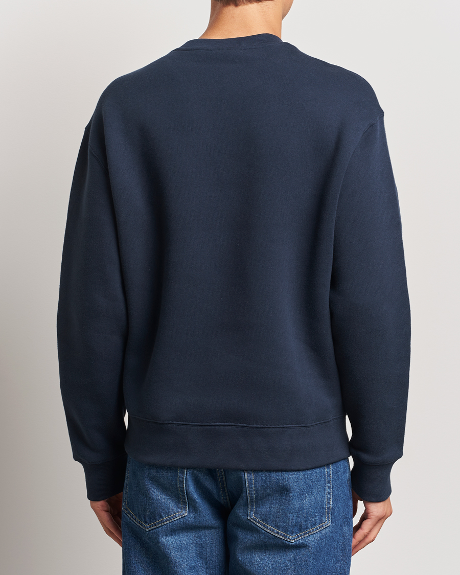 Herr | Tröjor | Maison Kitsuné | Striped Handwriting Sweatshirt Navy