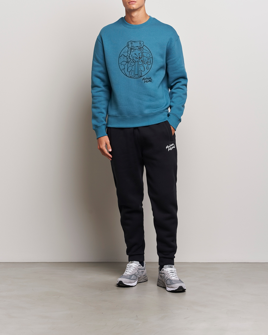 Herr | Tröjor | Maison Kitsuné | Ramblin Fox Sweatshirt Lake Blue