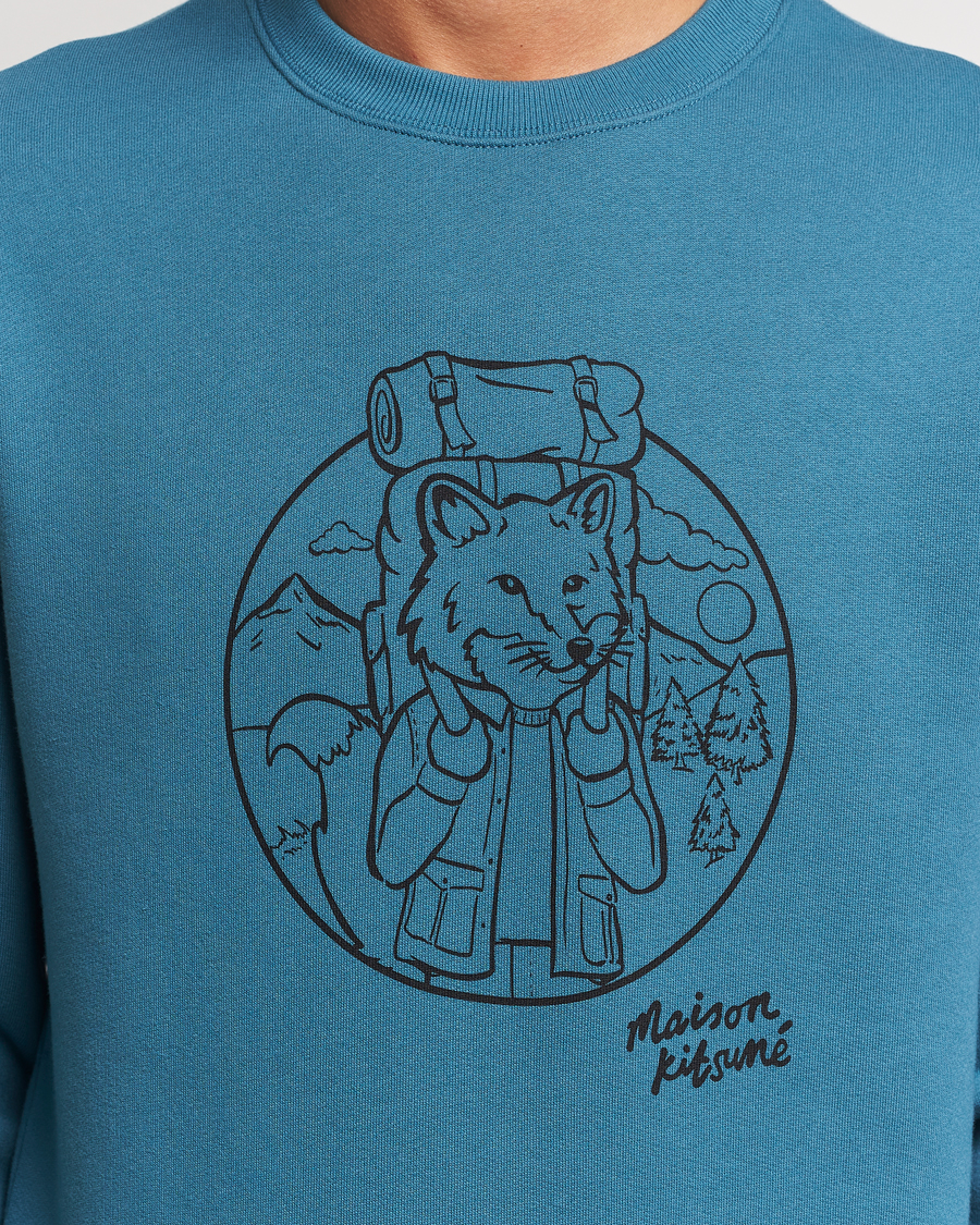 Herr | Tröjor | Maison Kitsuné | Ramblin Fox Sweatshirt Lake Blue