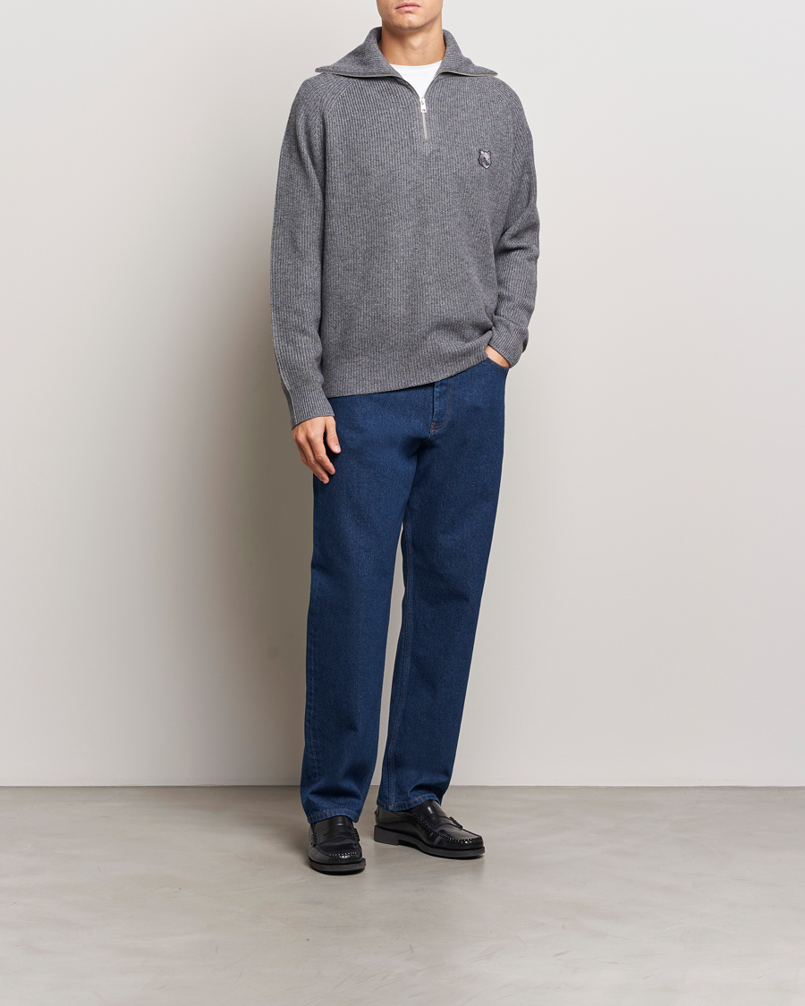 Herr | Jeans | Maison Kitsuné | Straight Fit Jeans Stone Washed Indigo