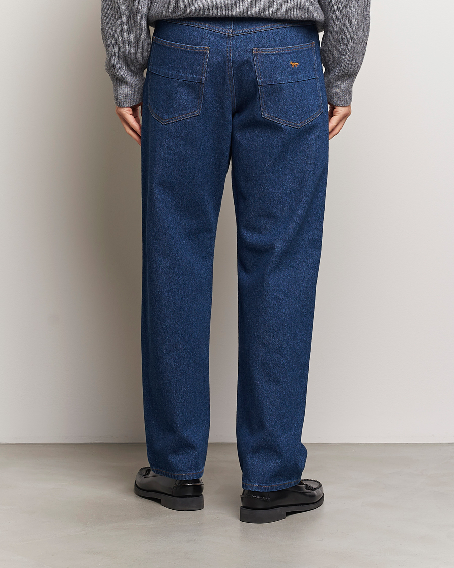 Herr | Jeans | Maison Kitsuné | Straight Fit Jeans Stone Washed Indigo