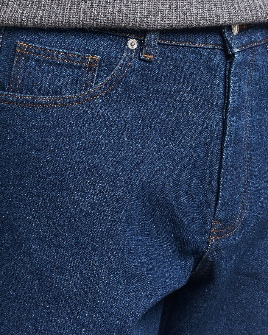 Herr | Jeans | Maison Kitsuné | Straight Fit Jeans Stone Washed Indigo