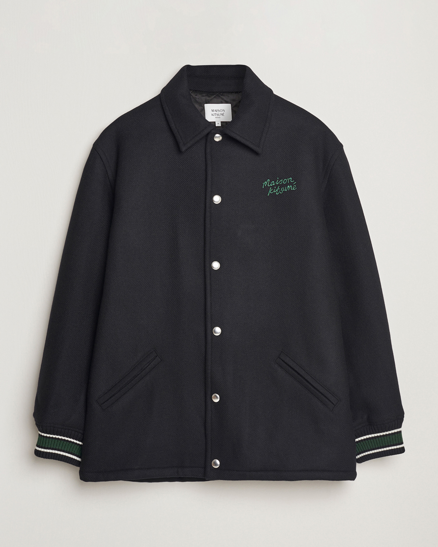 Herr | Jackor | Maison Kitsuné | Varsity Jacket Black