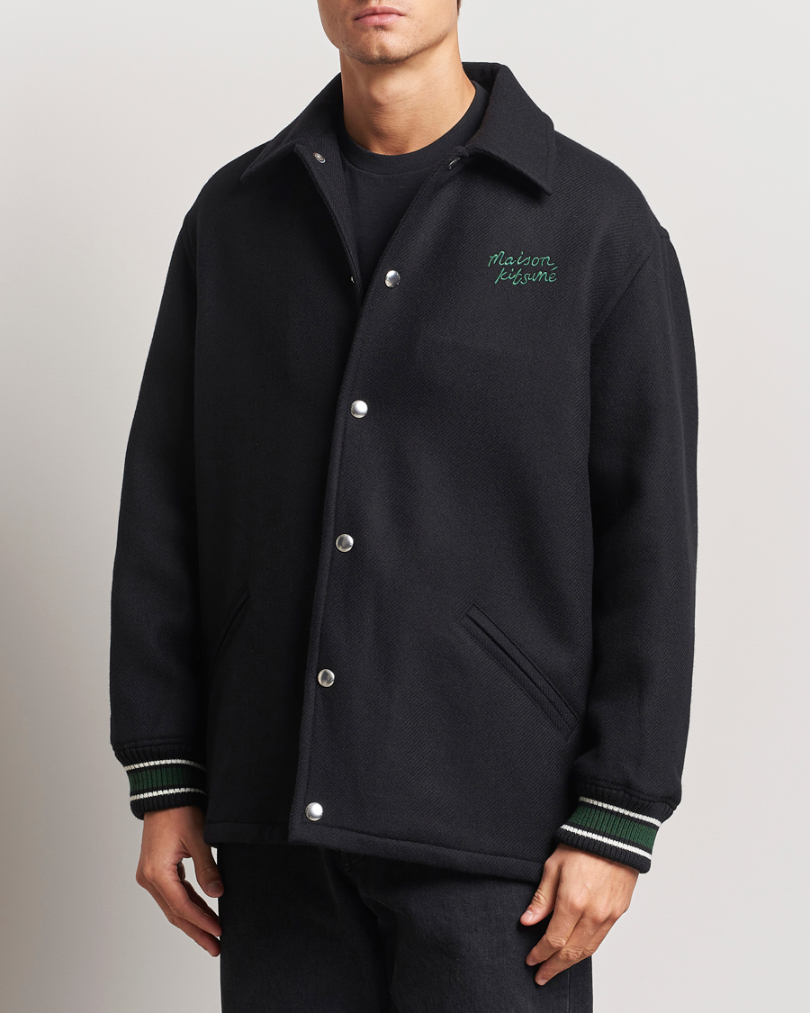 Herr | Jackor | Maison Kitsuné | Varsity Jacket Black