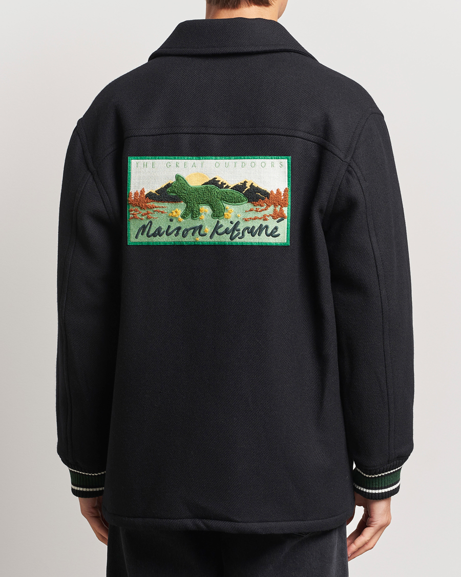 Herr | Jackor | Maison Kitsuné | Varsity Jacket Black