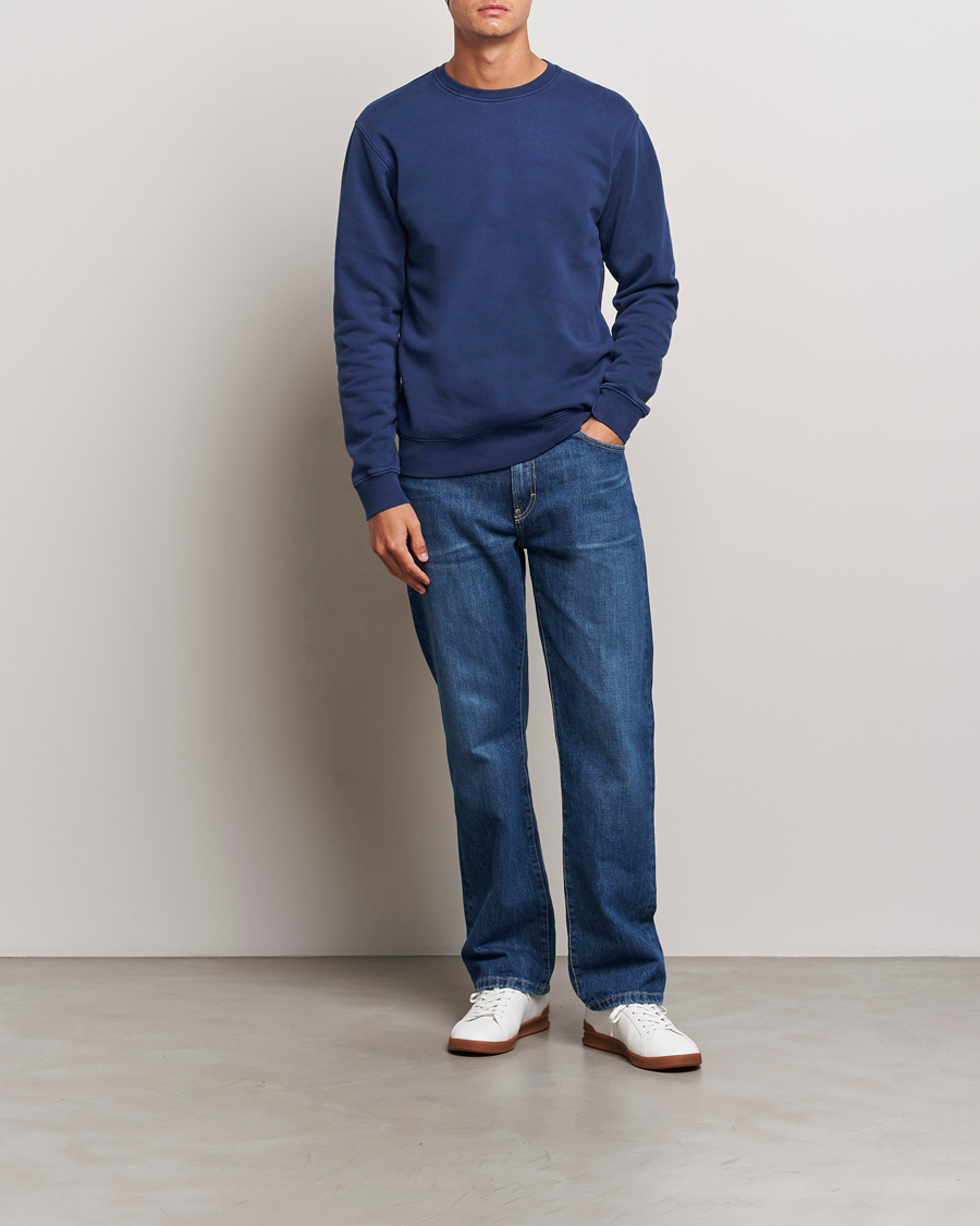 Herr | Tröjor | Colorful Standard | Classic Organic Crew Neck Sweat Marine Blue