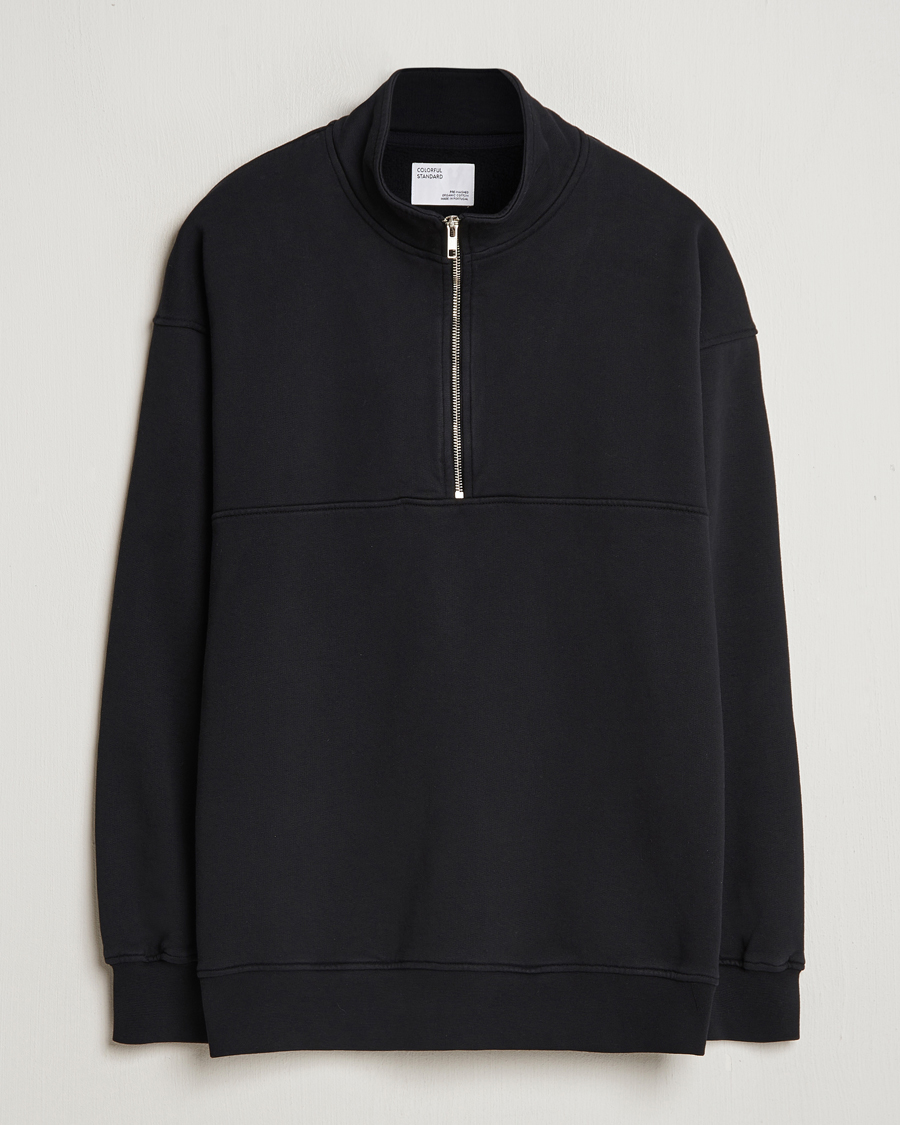 Herr | Tröjor | Colorful Standard | Classic Organic Half-Zip Deep Black