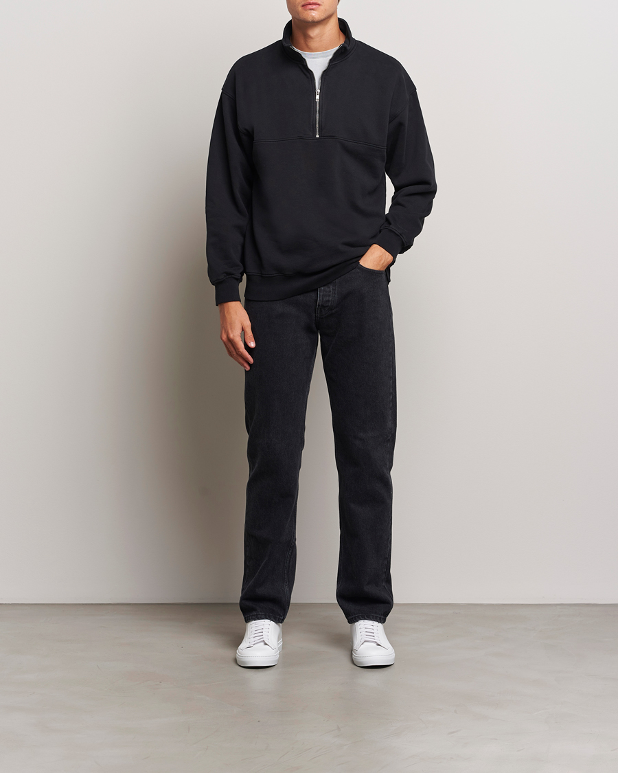 Herr | Tröjor | Colorful Standard | Classic Organic Half-Zip Deep Black