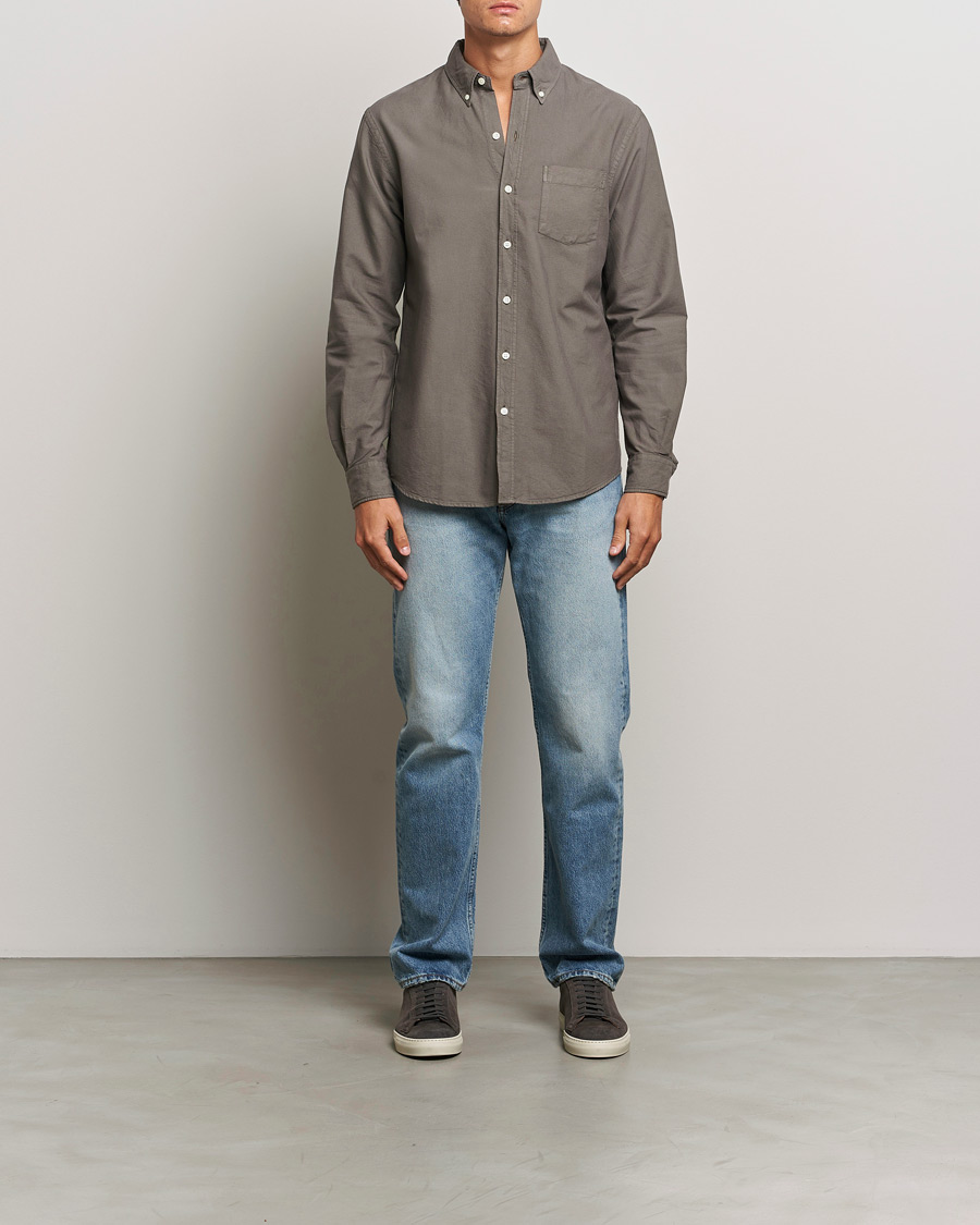 Herr | Skjortor | Colorful Standard | Classic Organic Oxford Button Down Shirt Storm Grey