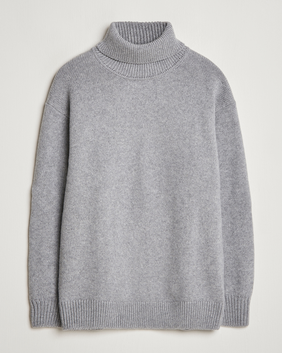 Herr | Tröjor | Colorful Standard | Merino Wool Turtleneck Heather Grey