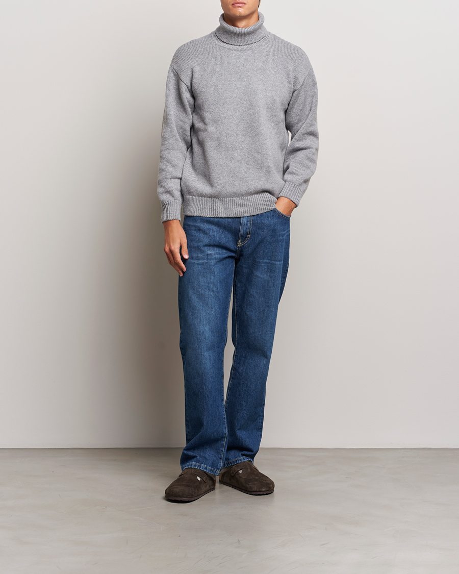 Herr | Tröjor | Colorful Standard | Merino Wool Turtleneck Heather Grey