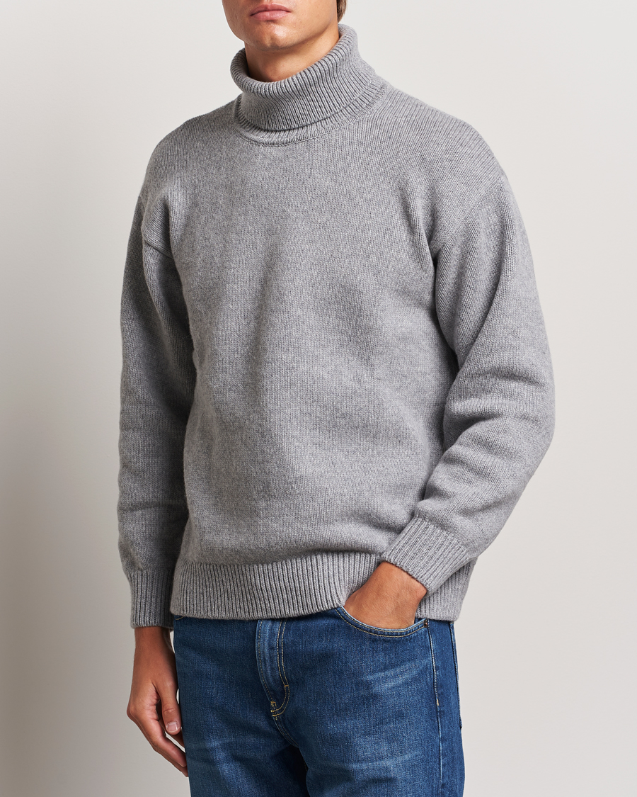 Herr | Tröjor | Colorful Standard | Merino Wool Turtleneck Heather Grey