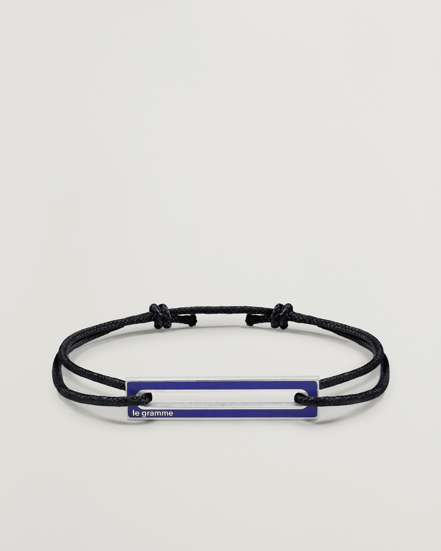 Herr | Smycken | LE GRAMME | Lacquered Cord Bracelet Royal Blue