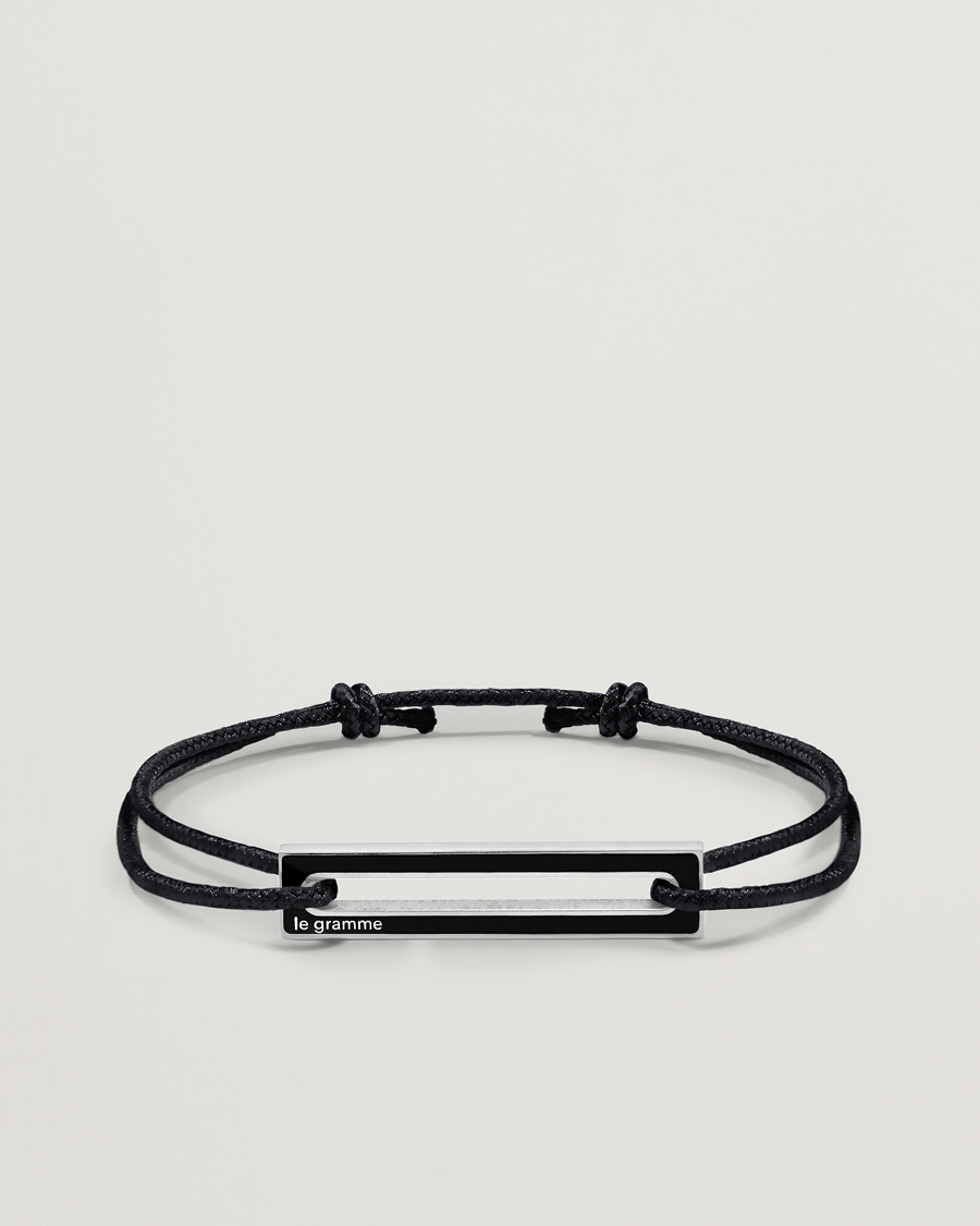 Herr | Smycken | LE GRAMME | Lacquered Cord Bracelet Black