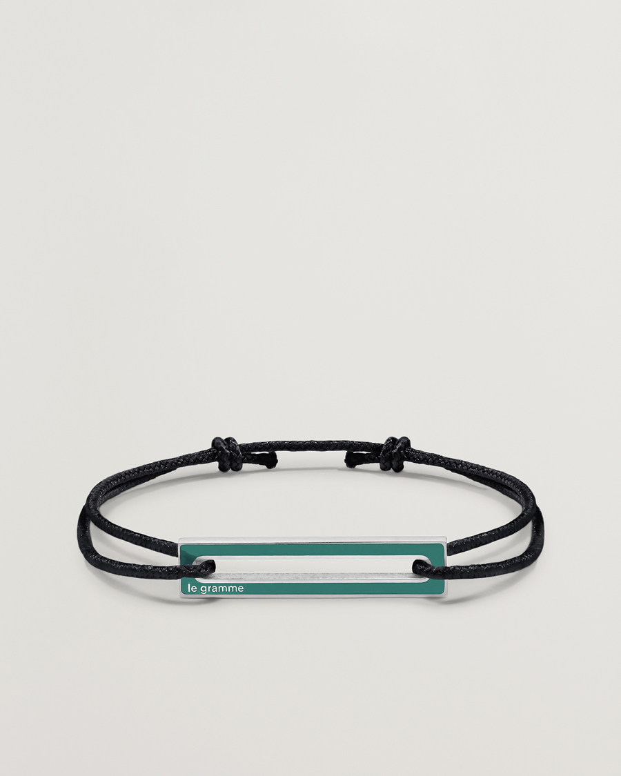Herr | Smycken | LE GRAMME | Lacquered Cord Bracelet Green