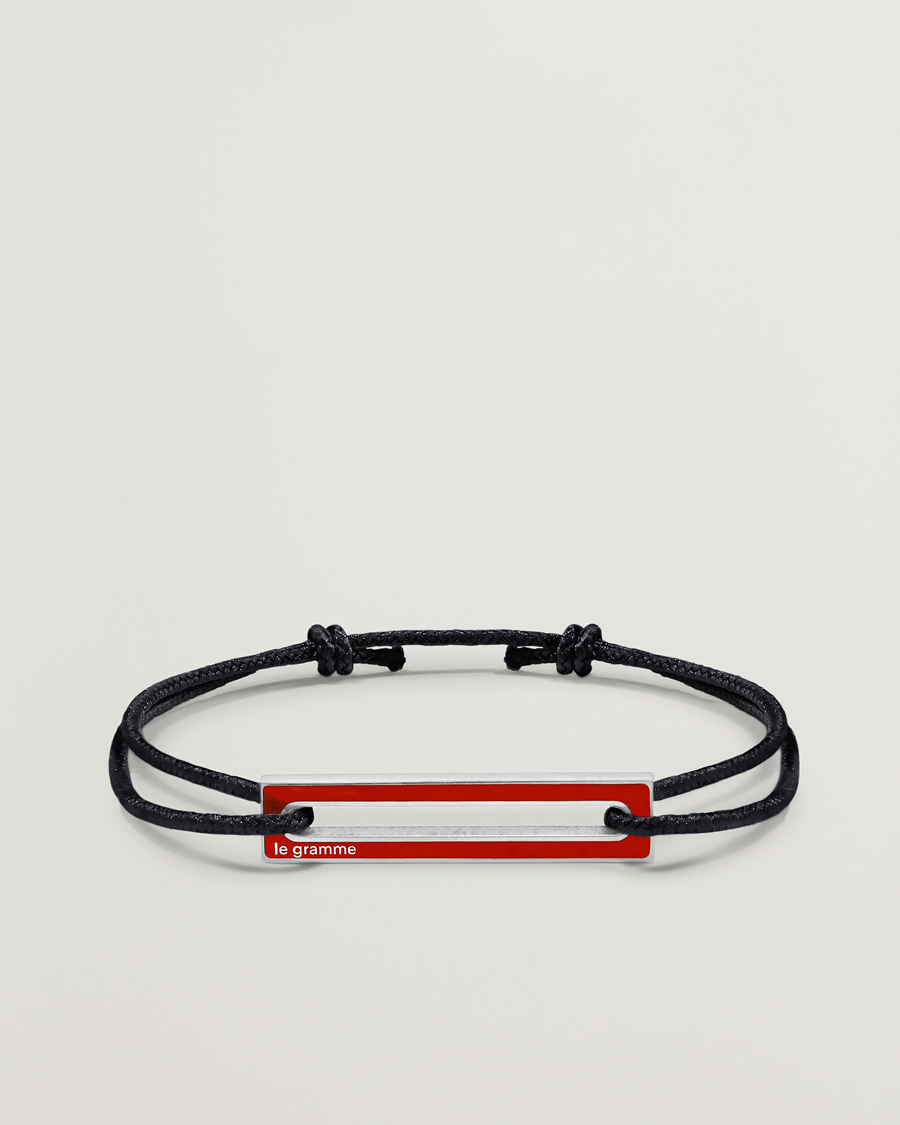 Herr | Smycken | LE GRAMME | Lacquered Cord Bracelet Red