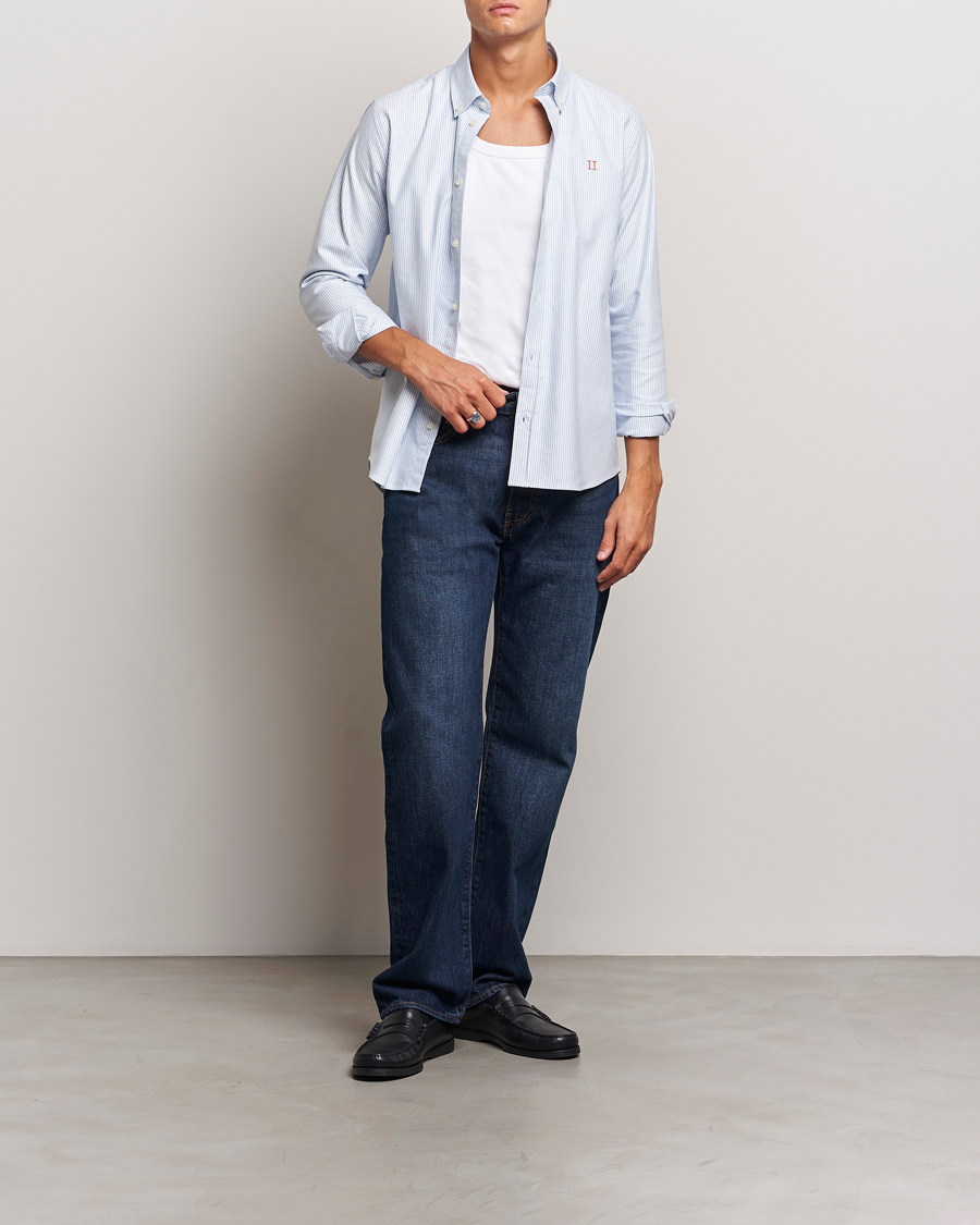 Herr | Skjortor | LES DEUX | Konrad Contrast Oxford Shirt Light Blue/White