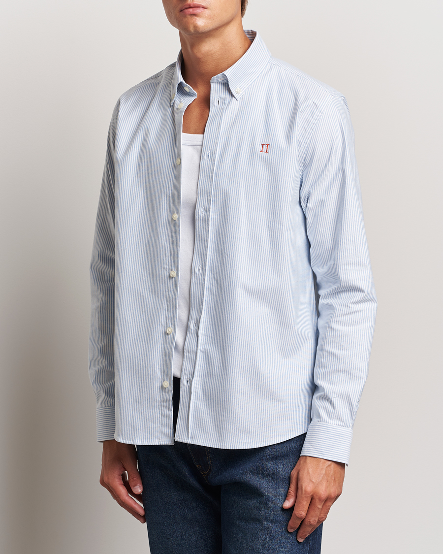 Herr | Skjortor | LES DEUX | Konrad Contrast Oxford Shirt Light Blue/White