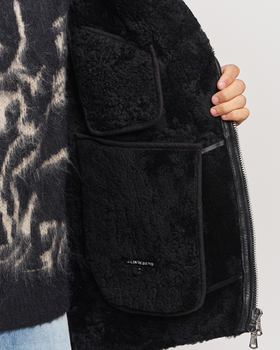 Herr | Jackor | J.Lindeberg | Sutton Shearling Jacket Black