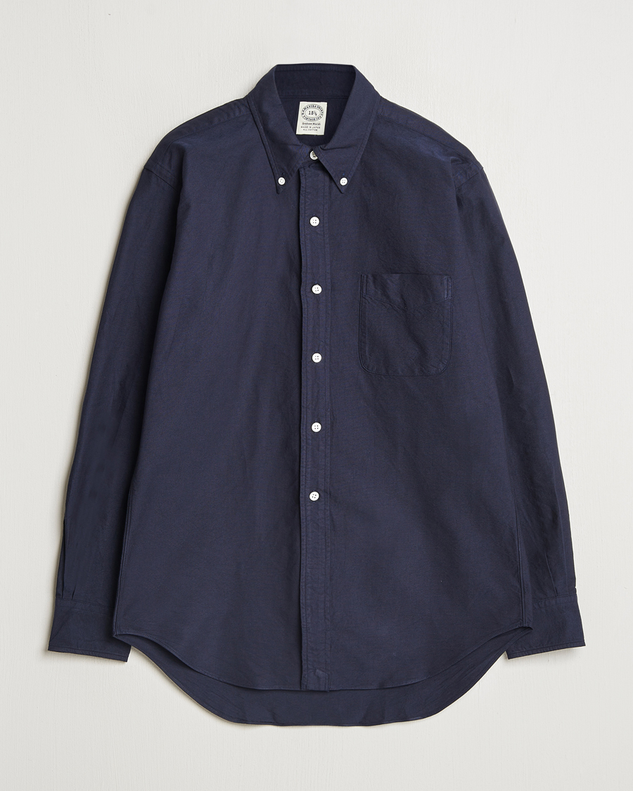 Herr | Skjortor | Kamakura Shirts | Vintage Ivy Oxford Button Down Shirt Navy
