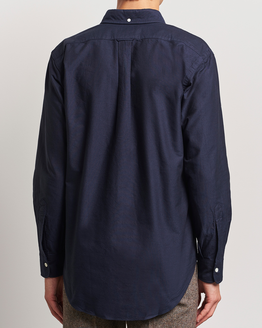 Herr | Skjortor | Kamakura Shirts | Vintage Ivy Oxford Button Down Shirt Navy