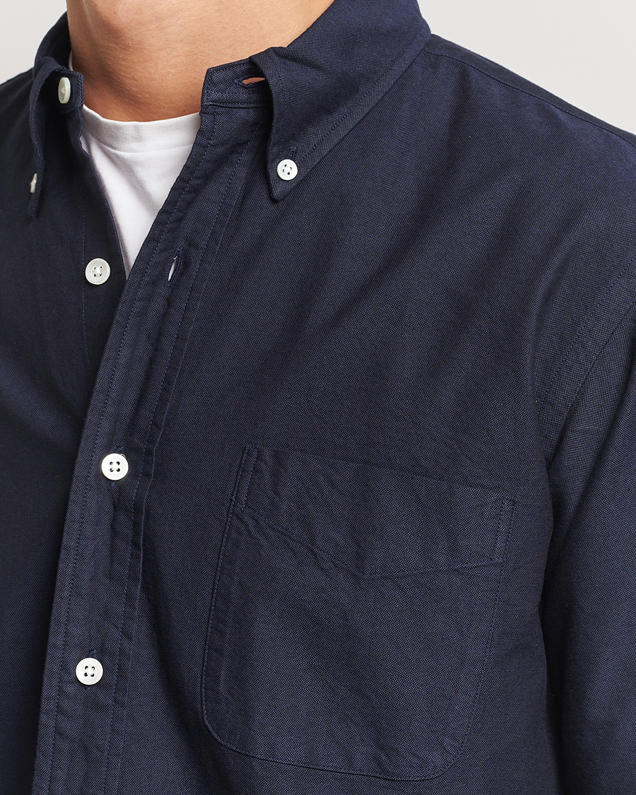 Herr | Skjortor | Kamakura Shirts | Vintage Ivy Oxford Button Down Shirt Navy