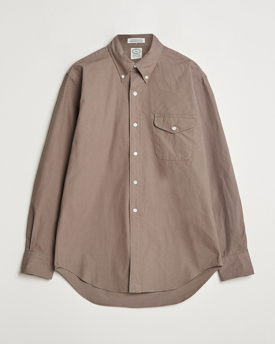 Herr | Skjortor | Kamakura Shirts | Vintage Ivy Flap Pocket Shirt Khaki