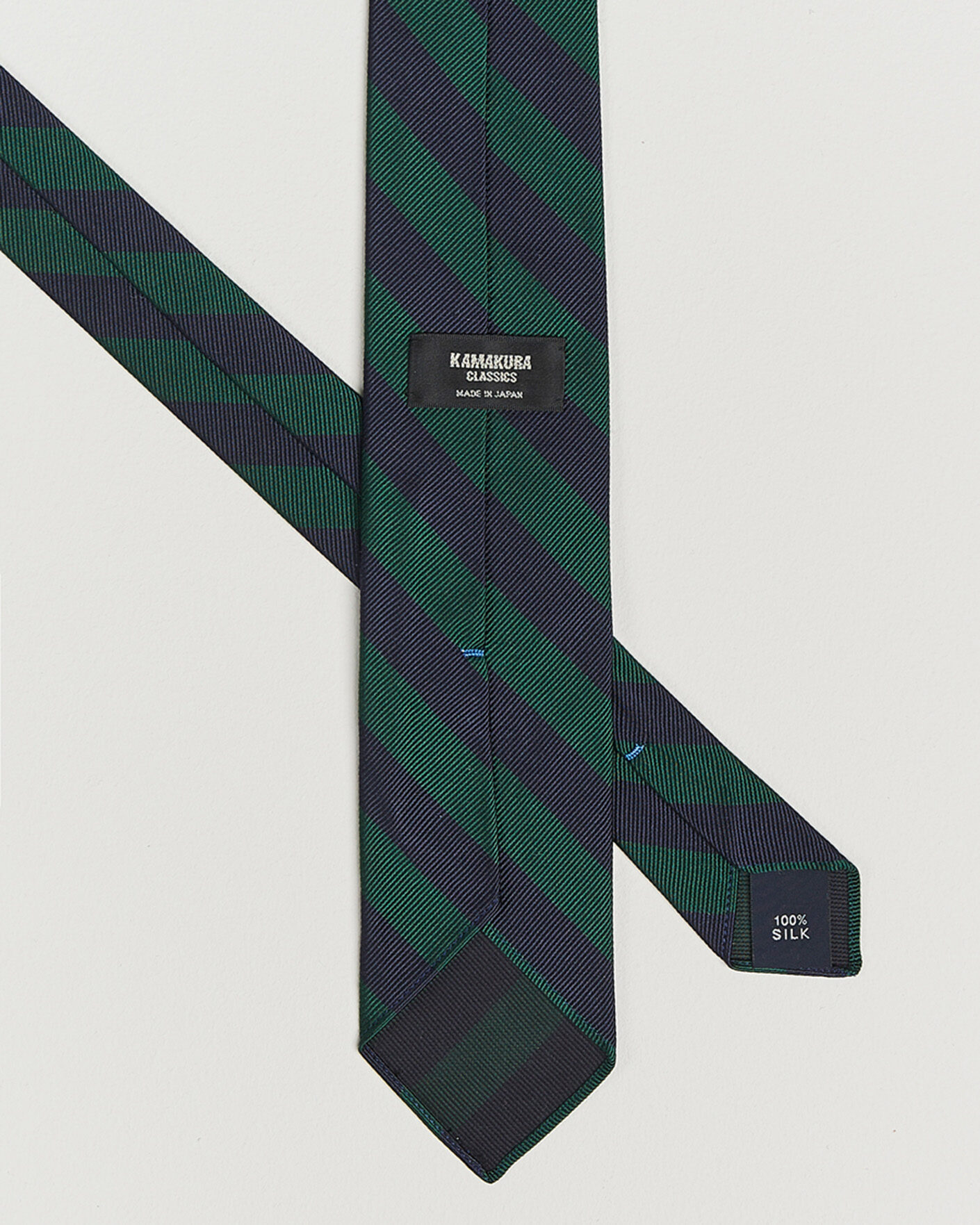 Herr | Slipsar | Kamakura Shirts | Kamakura ShirtsVintage Ivy Regimental Stripe Silk TieNavy/Green