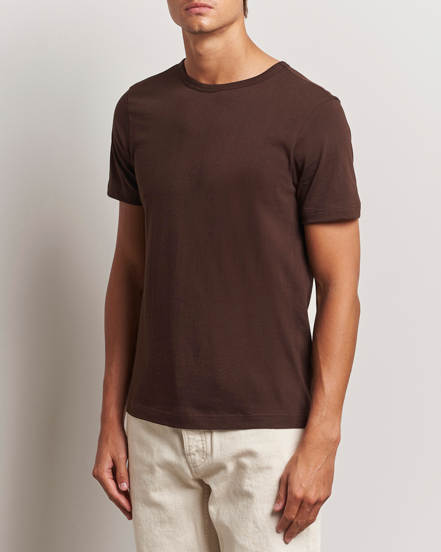 Herr | T-Shirts | Merz b. Schwanen | 1950s Classic Loopwheeled T-Shirt Coffee