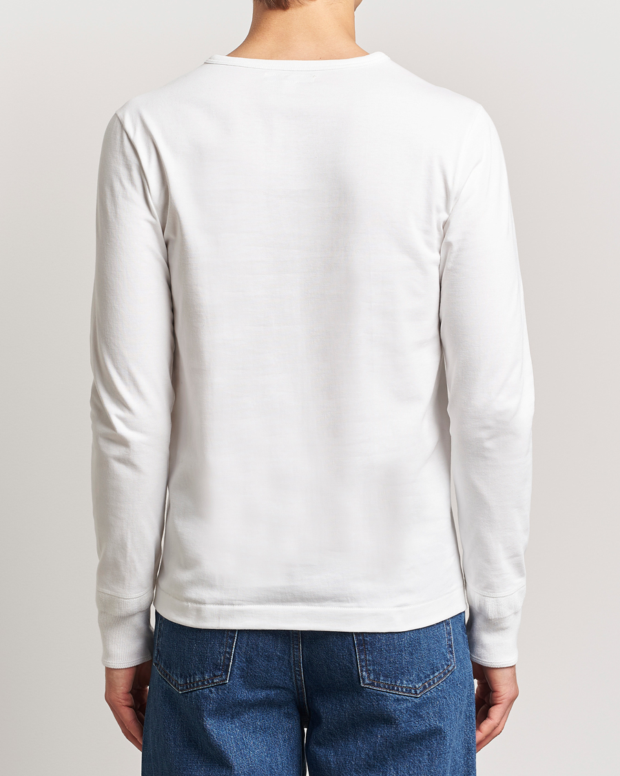 Herr | Tröjor | Merz b. Schwanen | Classic Organic Cotton Henley Sweater White